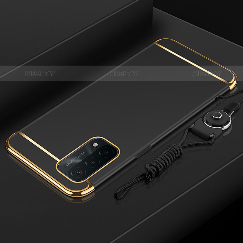 Oppo A93 5G用ケース 高級感 手触り良い メタル兼プラスチック バンパー P01 Oppo ブラック