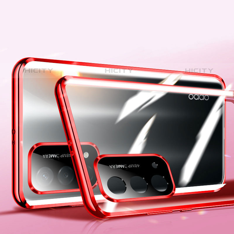 Oppo A93 5G用ケース 高級感 手触り良い アルミメタル 製の金属製 360度 フルカバーバンパー 鏡面 カバー P01 Oppo 
