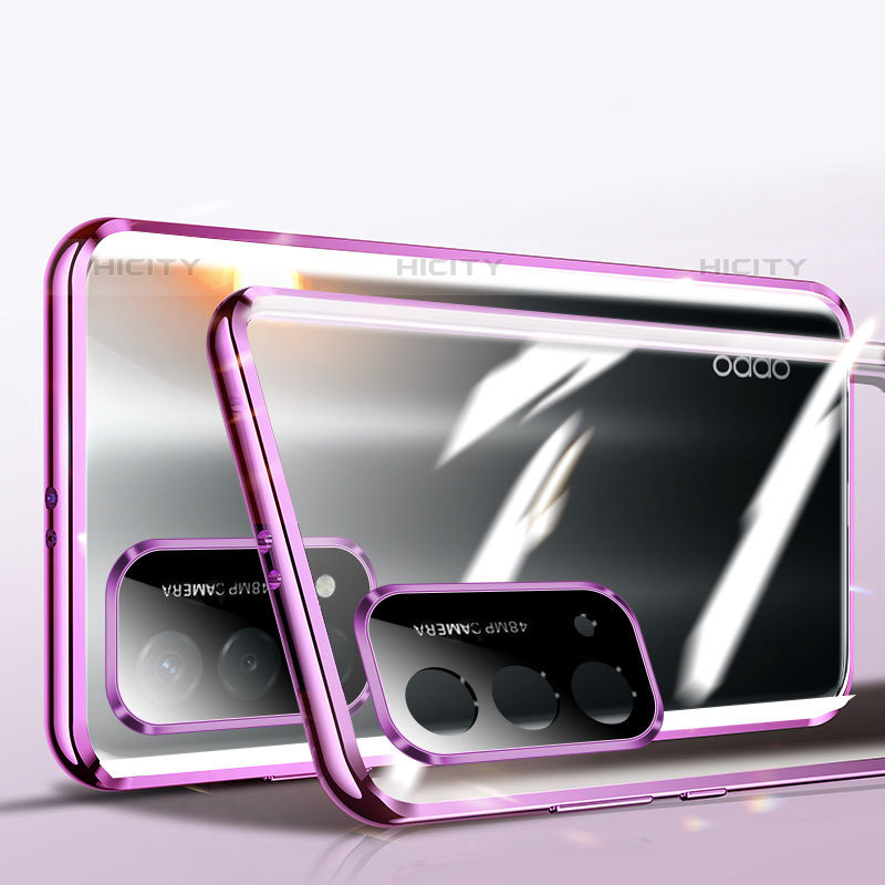 Oppo A93 5G用ケース 高級感 手触り良い アルミメタル 製の金属製 360度 フルカバーバンパー 鏡面 カバー P01 Oppo 