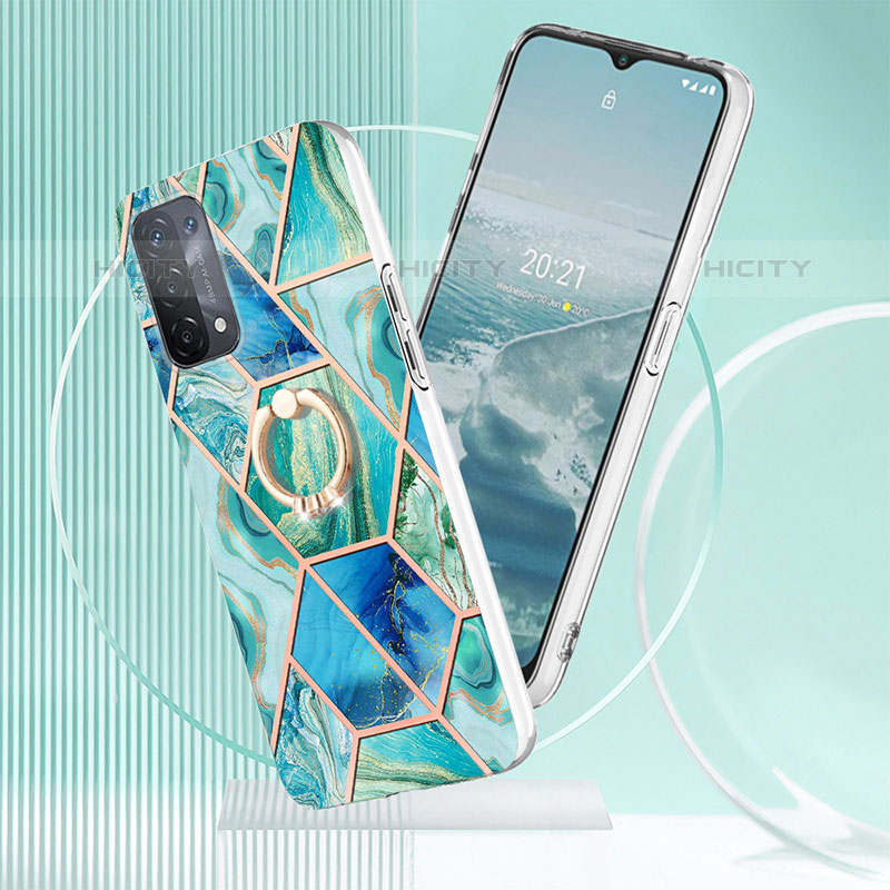 Oppo A93 5G用シリコンケース ソフトタッチラバー バタフライ パターン カバー アンド指輪 Y01B Oppo 