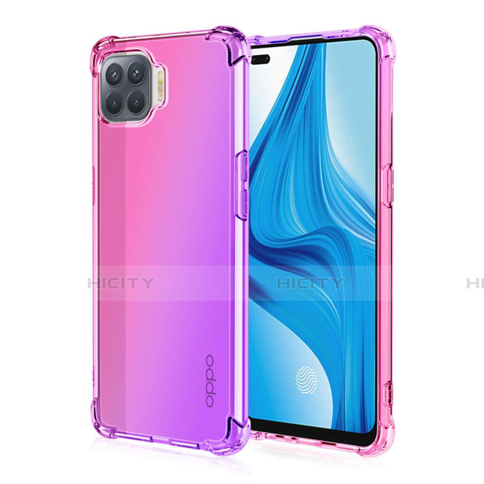 Oppo A93用極薄ソフトケース グラデーション 勾配色 クリア透明 G01 Oppo ピンク