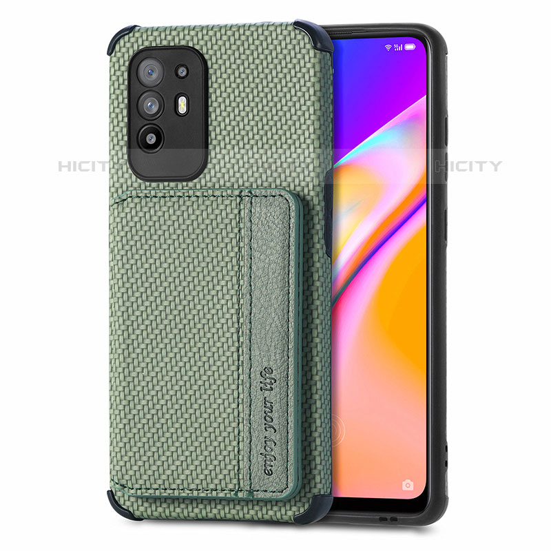 Oppo A94 5G用極薄ソフトケース シリコンケース 耐衝撃 全面保護 マグネット式 バンパー S01D Oppo グリーン