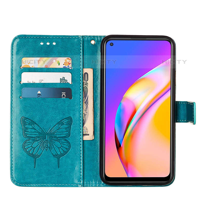 Oppo A94 5G用手帳型 レザーケース スタンド バタフライ 蝶 カバー Y01B Oppo 