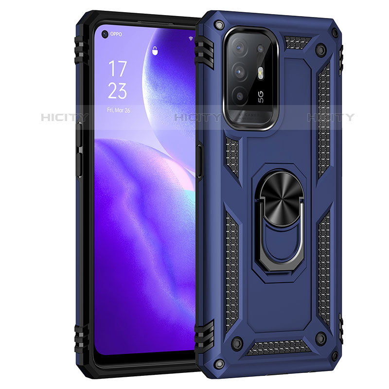 Oppo F19 Pro+ Plus 5G用ハイブリットバンパーケース プラスチック アンド指輪 マグネット式 MQ4 Oppo ネイビー