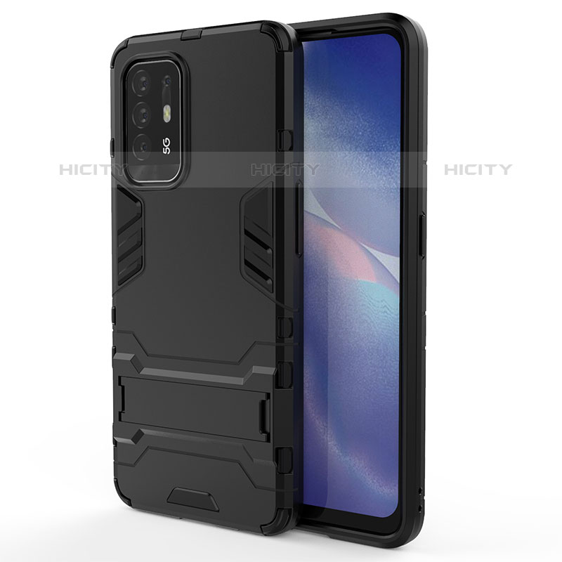 Oppo F19 Pro+ Plus 5G用ハイブリットバンパーケース スタンド プラスチック 兼シリコーン カバー Oppo 