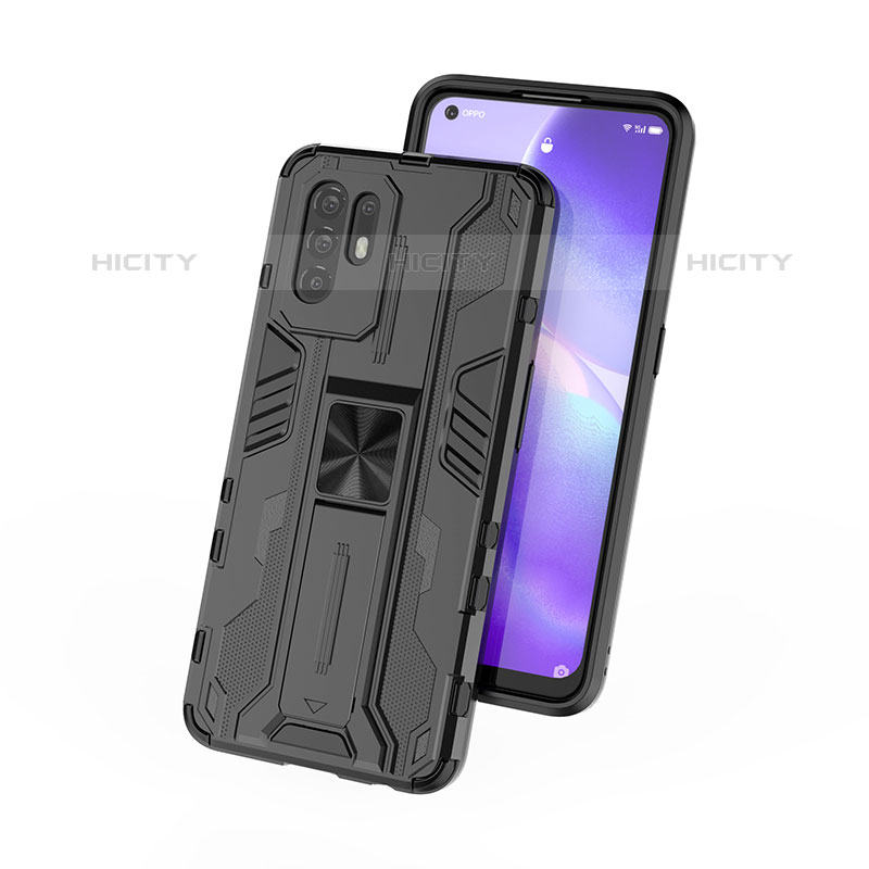 Oppo F19 Pro+ Plus 5G用ハイブリットバンパーケース スタンド プラスチック 兼シリコーン カバー マグネット式 Oppo 