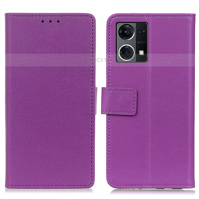 Oppo F21s Pro 4G用手帳型 レザーケース スタンド カバー M08L Oppo パープル