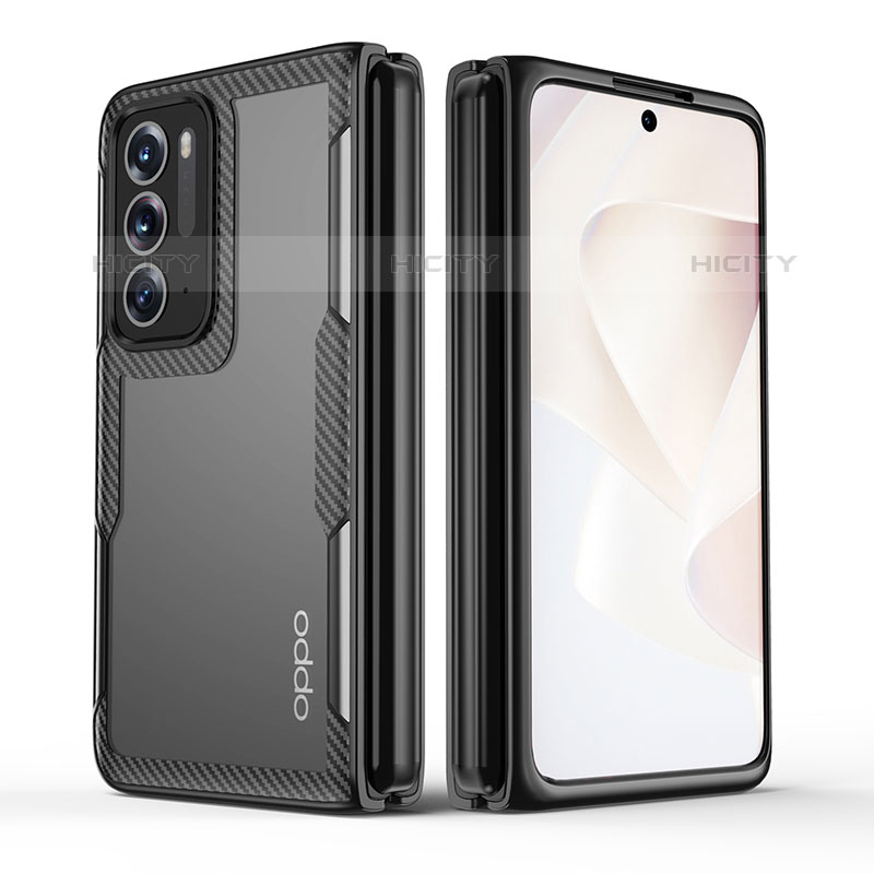 Oppo Find N 5G用ハードカバー クリスタル クリア透明 H01 Oppo ブラック