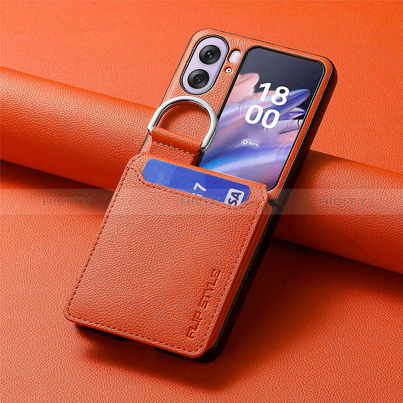Oppo Find N2 Flip 5G用ハイブリットバンパーケース 高級感 手触り良いレザー柄 兼プラスチック SD13 Oppo オレンジ