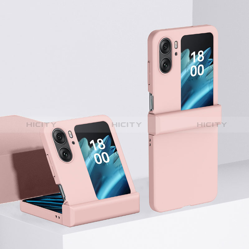 Oppo Find N2 Flip 5G用ハードケース プラスチック 質感もマット 前面と背面 360度 フルカバー BH3 Oppo ピンク