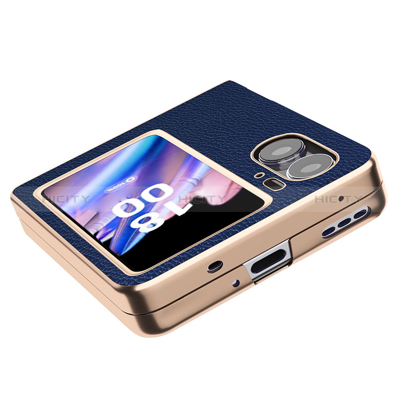 Oppo Find N2 Flip 5G用ハイブリットバンパーケース 高級感 手触り良いレザー柄 兼プラスチック BH1 Oppo 