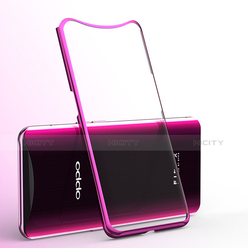 Oppo Find X Super Flash Edition用極薄ソフトケース シリコンケース 耐衝撃 全面保護 クリア透明 H01 Oppo ローズレッド