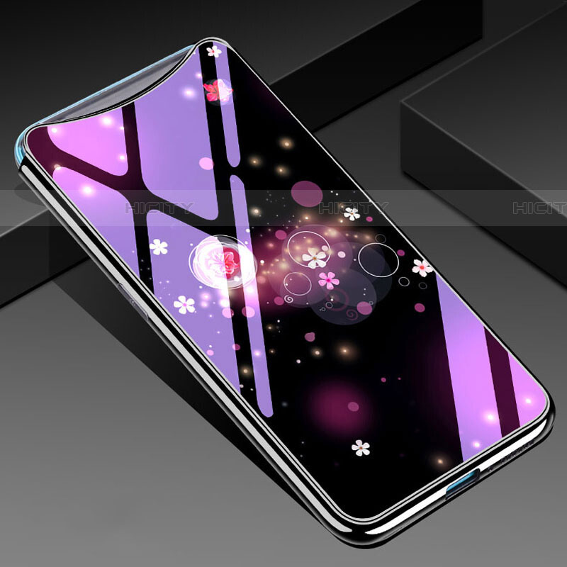 Oppo Find X Super Flash Edition用ハイブリットバンパーケース プラスチック 鏡面 花 カバー Oppo 