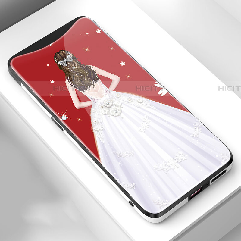 Oppo Find X Super Flash Edition用ハイブリットバンパーケース プラスチック ドレスガール ドレス少女 鏡面 カバー Oppo 