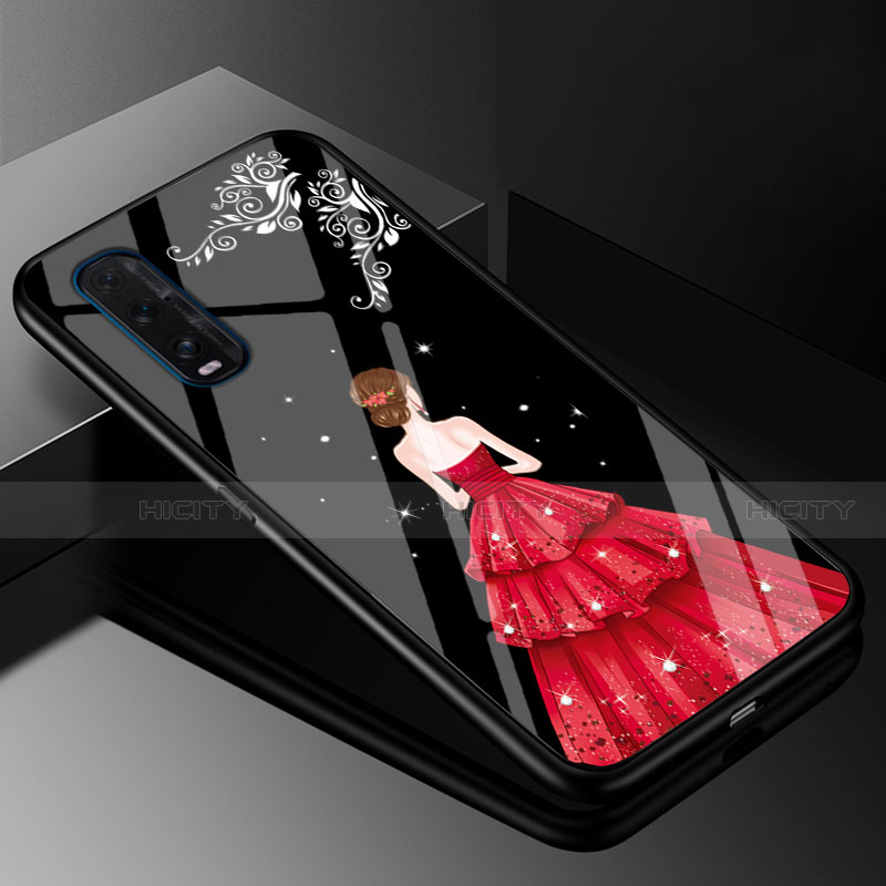 Oppo Find X2用ハイブリットバンパーケース プラスチック ドレスガール ドレス少女 鏡面 カバー Oppo 