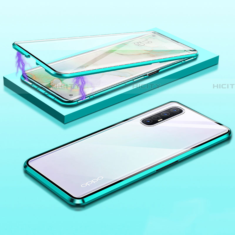 Oppo Find X2 Neo用ケース 高級感 手触り良い アルミメタル 製の金属製 360度 フルカバーバンパー 鏡面 カバー M03 Oppo グリーン