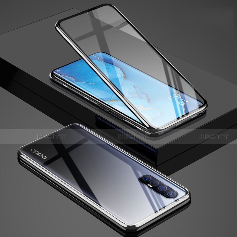 Oppo Find X2 Neo用ケース 高級感 手触り良い アルミメタル 製の金属製 360度 フルカバーバンパー 鏡面 カバー T01 Oppo 