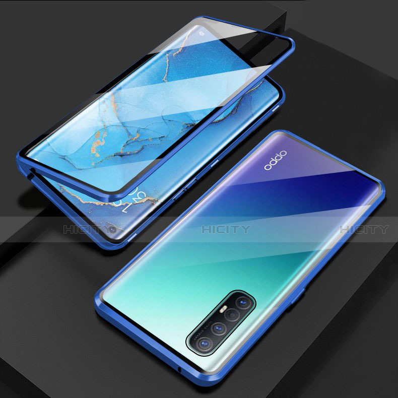 Oppo Find X2 Neo用ケース 高級感 手触り良い アルミメタル 製の金属製 360度 フルカバーバンパー 鏡面 カバー T03 Oppo 