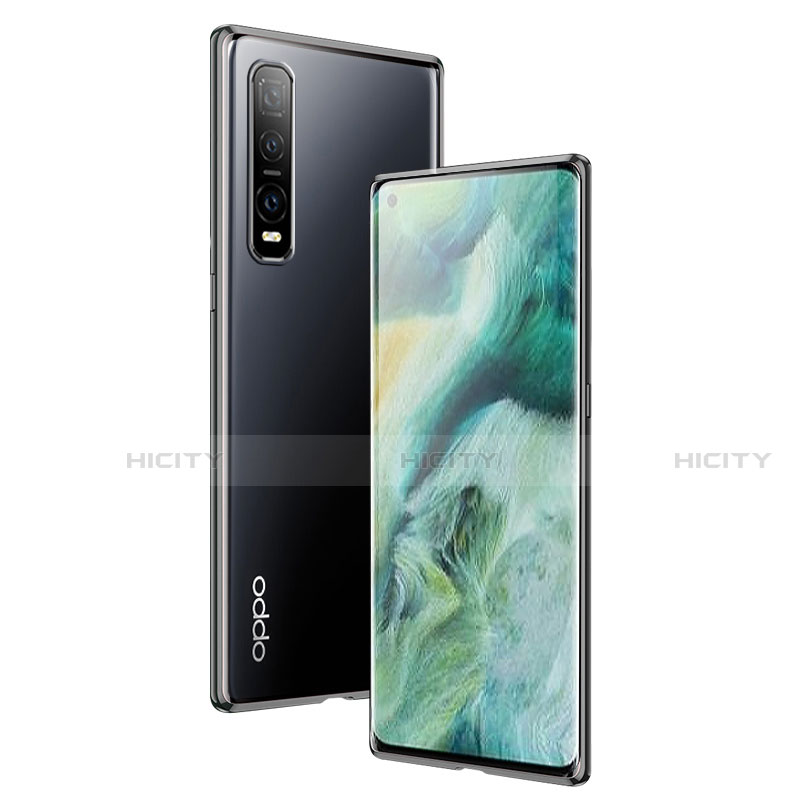 Oppo Find X2 Pro用ケース 高級感 手触り良い アルミメタル 製の金属製 360度 フルカバーバンパー 鏡面 カバー T01 Oppo 