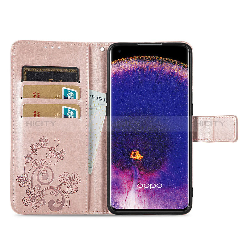 Oppo Find X5 5G用手帳型 レザーケース スタンド 花 カバー Oppo 