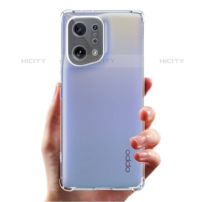 Oppo Find X5 Pro 5G用極薄ソフトケース シリコンケース 耐衝撃 全面保護 クリア透明 T13 Oppo クリア