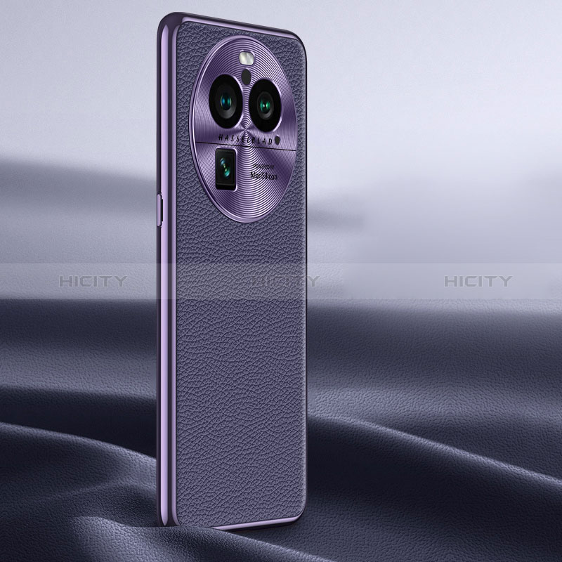 Oppo Find X6 Pro 5G用ケース 高級感 手触り良いレザー柄 JB1 Oppo パープル