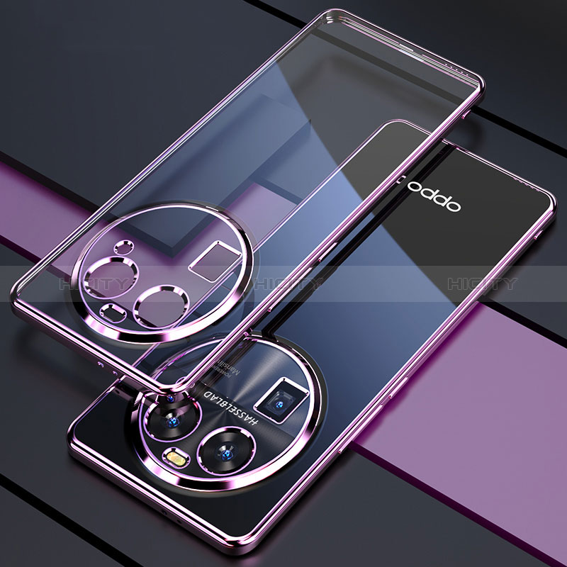 Oppo Find X6 Pro 5G用極薄ソフトケース シリコンケース 耐衝撃 全面保護 クリア透明 H01 Oppo パープル