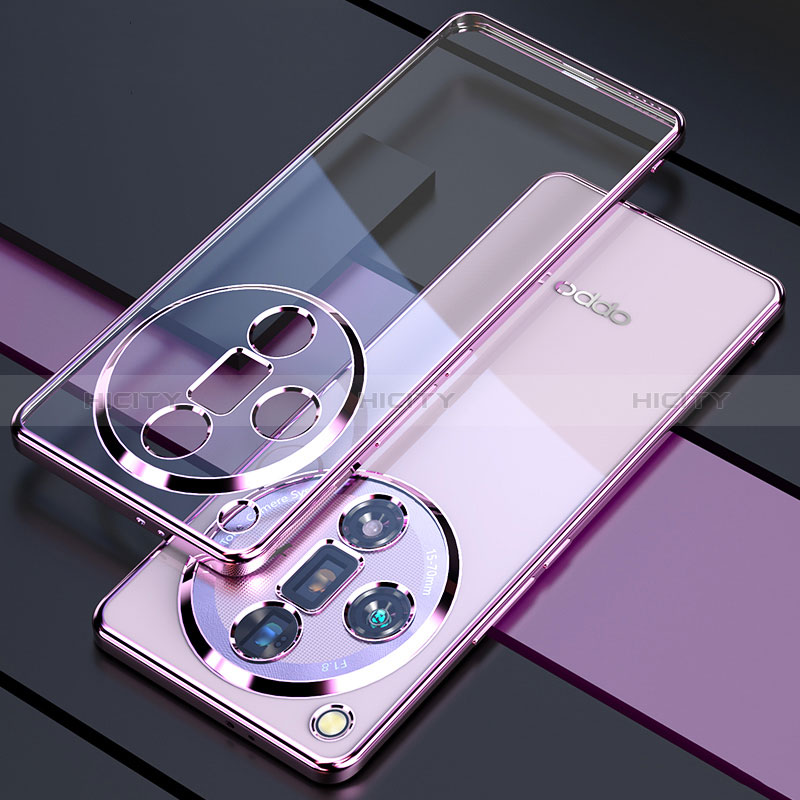 Oppo Find X7 5G用極薄ソフトケース シリコンケース 耐衝撃 全面保護 クリア透明 H01 Oppo パープル