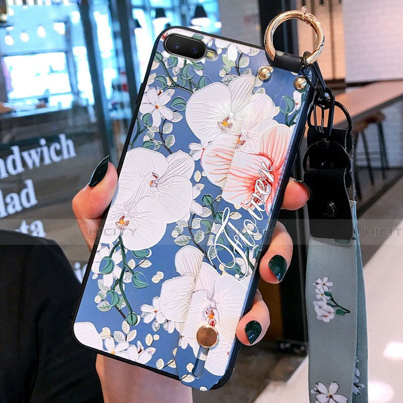 Oppo K1用シリコンケース ソフトタッチラバー 花 カバー S05 Oppo マルチカラー