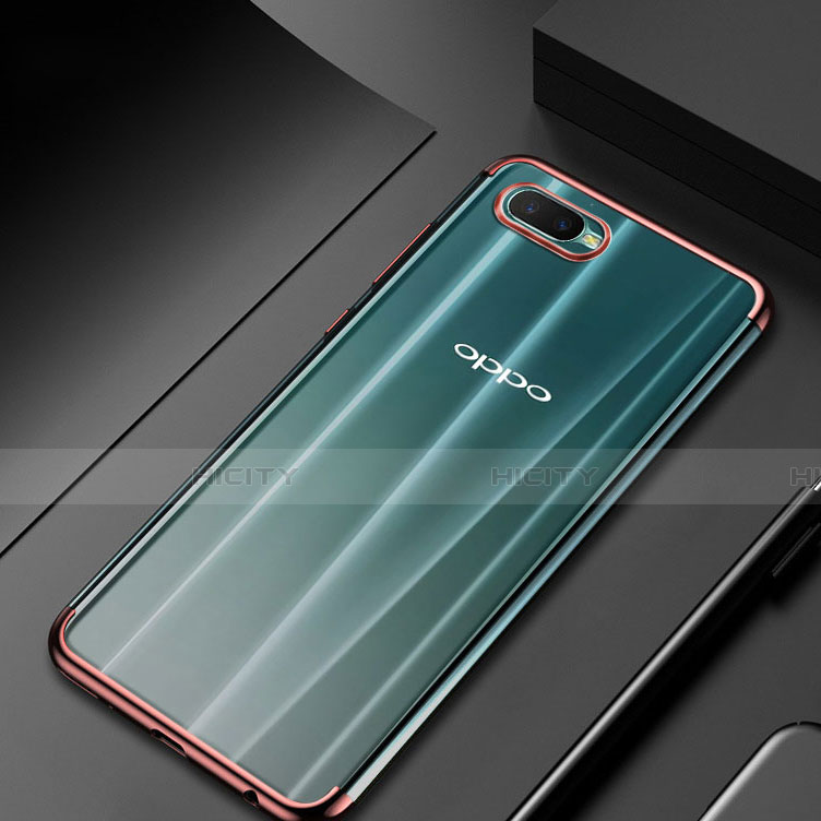 Oppo K1用極薄ソフトケース シリコンケース 耐衝撃 全面保護 クリア透明 S01 Oppo ローズゴールド