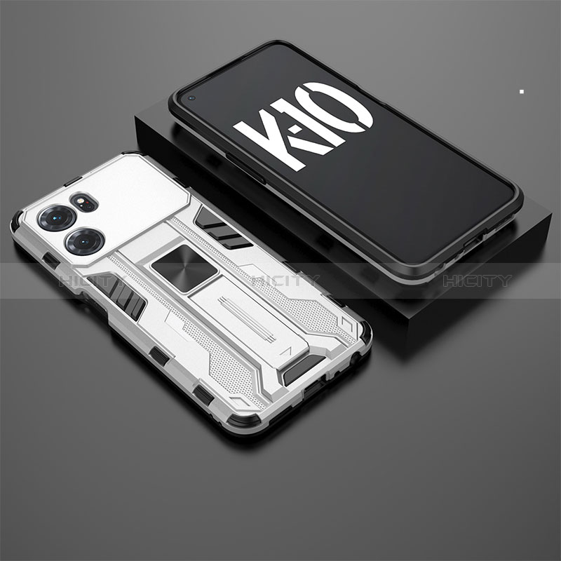 Oppo K10 5G用ハイブリットバンパーケース スタンド プラスチック 兼シリコーン カバー マグネット式 T02 Oppo 