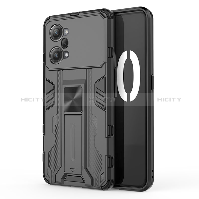 Oppo K10 Pro 5G用ハイブリットバンパーケース スタンド プラスチック 兼シリコーン カバー マグネット式 Oppo ブラック