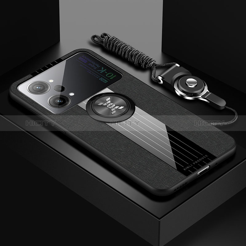 Oppo K10 Pro 5G用極薄ソフトケース シリコンケース 耐衝撃 全面保護 アンド指輪 マグネット式 バンパー X03L Oppo ブラック