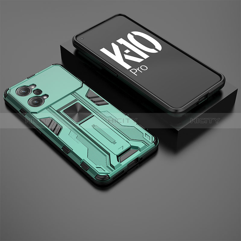 Oppo K10 Pro 5G用ハイブリットバンパーケース スタンド プラスチック 兼シリコーン カバー マグネット式 T02 Oppo 