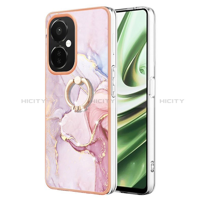 Oppo K11x 5G用シリコンケース ソフトタッチラバー バタフライ パターン カバー アンド指輪 Y05B Oppo ピンク