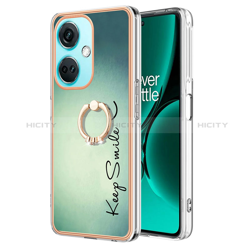 Oppo K11x 5G用シリコンケース ソフトタッチラバー バタフライ パターン カバー アンド指輪 Y02B Oppo グリーン