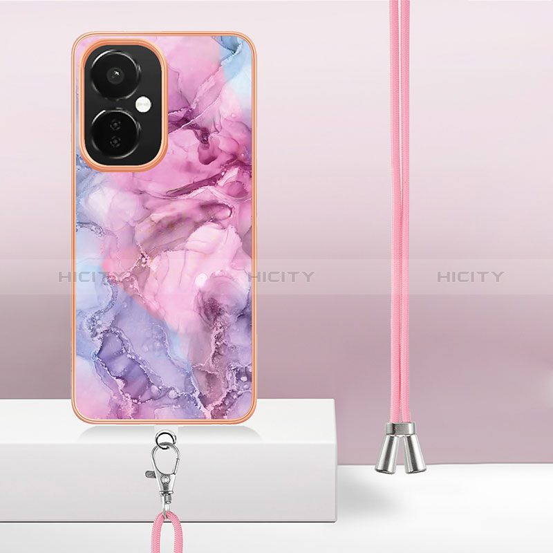 Oppo K11x 5G用シリコンケース ソフトタッチラバー バタフライ パターン カバー 携帯ストラップ Y07B Oppo 