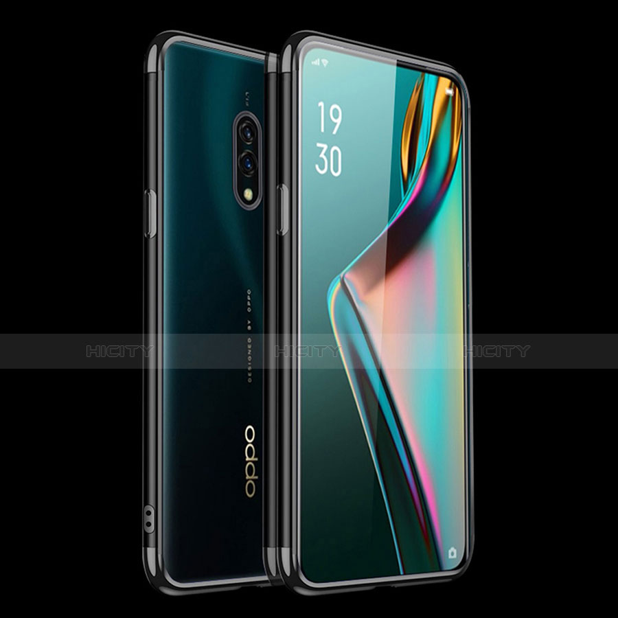 Oppo K3用極薄ソフトケース シリコンケース 耐衝撃 全面保護 クリア透明 H01 Oppo ブラック