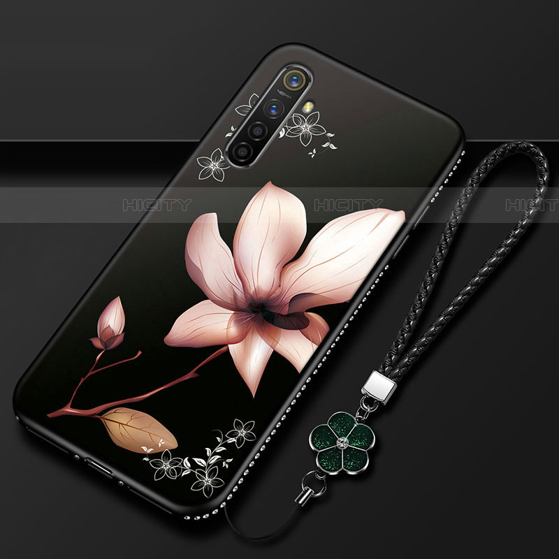 Oppo K5用シリコンケース ソフトタッチラバー 花 カバー Oppo 