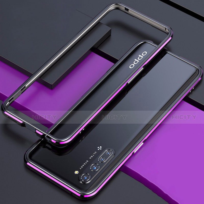 Oppo K7 5G用ケース 高級感 手触り良い アルミメタル 製の金属製 バンパー カバー Oppo パープル