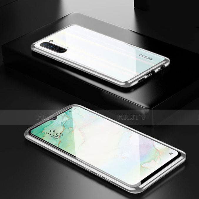 Oppo K7 5G用ケース 高級感 手触り良い アルミメタル 製の金属製 360度 フルカバーバンパー 鏡面 カバー M03 Oppo シルバー