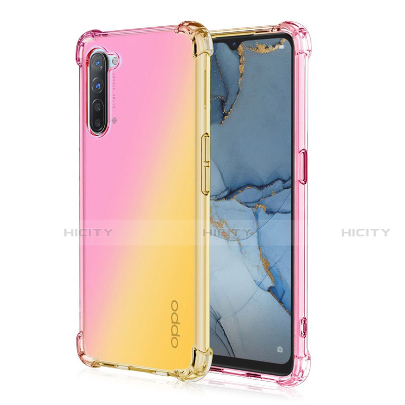 Oppo K7 5G用極薄ソフトケース グラデーション 勾配色 クリア透明 G01 Oppo イエロー