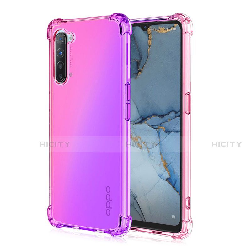 Oppo K7 5G用極薄ソフトケース グラデーション 勾配色 クリア透明 G01 Oppo ピンク