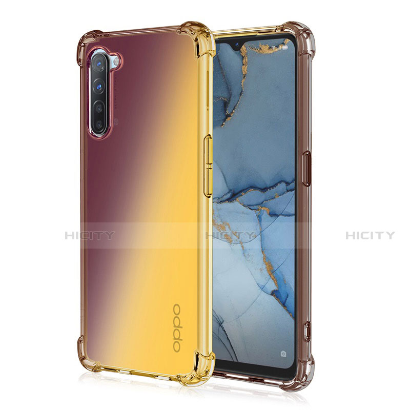 Oppo K7 5G用極薄ソフトケース グラデーション 勾配色 クリア透明 G01 Oppo ゴールド