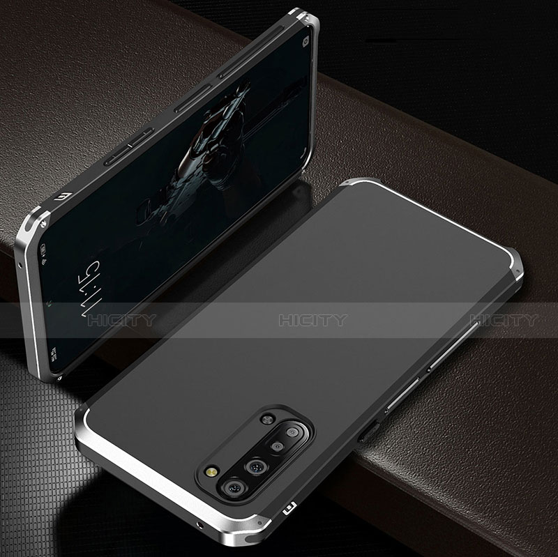 Oppo K7 5G用ケース 高級感 手触り良い アルミメタル 製の金属製 カバー T01 Oppo シルバー