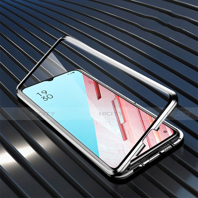 Oppo K7 5G用ケース 高級感 手触り良い アルミメタル 製の金属製 360度 フルカバーバンパー 鏡面 カバー M04 Oppo シルバー