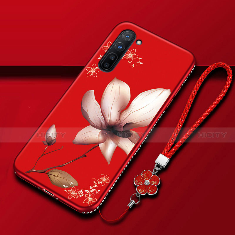 Oppo K7 5G用シリコンケース ソフトタッチラバー 花 カバー Oppo 