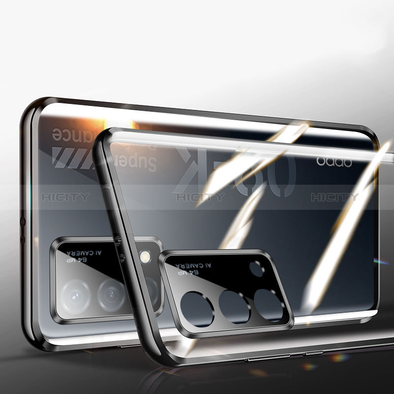 Oppo K9 5G用ケース 高級感 手触り良い アルミメタル 製の金属製 360度 フルカバーバンパー 鏡面 カバー P02 Oppo 