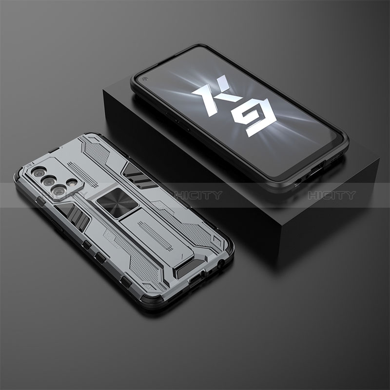 Oppo K9 5G用ハイブリットバンパーケース スタンド プラスチック 兼シリコーン カバー マグネット式 T02 Oppo 