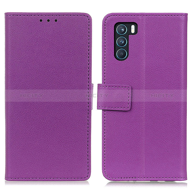 Oppo K9 Pro 5G用手帳型 レザーケース スタンド カバー M08L Oppo パープル